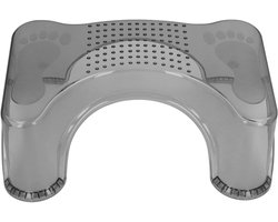 Kindertoiletvoetenbank - Toiletkruk Kinderen - Verbeteren Zitcomfort - Stabiele Antislip Bodem - 41x26x16 cm - Transparant Grijs