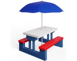 Kindertuinset met Parasol en Banken – Picknicktafel – UV-bescherming