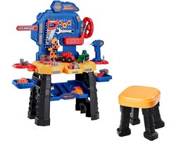 Kinderwerkbank, 181-Delig, Speelgoedwerkbank met Realistisch Gereedschap en Elektrische Boormachine, Bouwgereedschapset voor Kinderen, Educatief Speelgoed voor Peuters Vanaf 3 Jaar