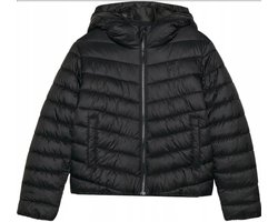 Kinderwinterjas Puffer 4F Zwart - Stijl & Comfort voor Jongens 158