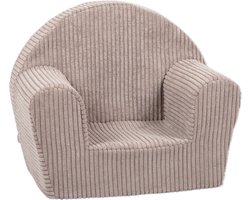 Kinderzetel Corduroy Beige - Velvet - Kinderfauteuil Ribstof - Kinderbank Superzacht - Kindersofa - Kinder fauteuil Ribfluweel- Kinderzeteljes peuters - Kinder zetel - Kinderstoel - kinderfauteuils - Gomoor
