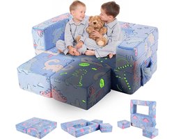 Kinderzetel - Kindersofa - Kinderbank - 3 in 1 - Peuters - Glow in the Dark - Lichtgewicht - Wasbare Hoes - 104.5 x 51 x 41 cm