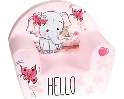 Kinderzetel Roze Olifant - Kinderfauteuil - Kinderbank - Kindersofa - Kinder fauteuil - Kinderzeteljes peuters - Kinder zetel - Kinderstoel - kinderfauteuils - Speelgoed 1 jaar - Gomoor