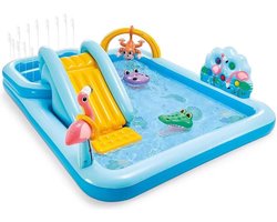 Kinderzwembad met Glijbaan - Kinderzwembad Inclusief Speelelementen - Speelzwembad met Glijbaan - 493 Liter