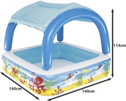 Kinderzwembad met Luifel inclusief 2 Foam Waterkanonnen