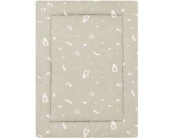 Kindsgard speeldeken - kruipdeken - speelkleed - speelmat - boxkleed - oeko tex - zacht en dik kleed - taupe - dieren