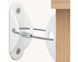 Kindveilige meubelankers (8-pack), anti-kantel meubelankers met een trekkracht van 420 pond en aardbevingsbestendige metalen meubelmuurankers om te voorkomen dat baby's en huisdieren van meubels vallen