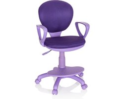 Kindvriendelijke Bureaustoel met Voetensteun Stof Paars in Hoogte Verstelbaar