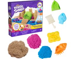 Kinetic Sand - Bouwterrein Speelset met Kneedbaar Speelzand - 453 g Speelzand, 2 Speelgoedtrucks, Kraan, Gereedschap en Opbergdoos - Sensorisch Speelgoed
