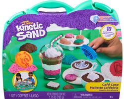 Kinetic Sand - Cafékoffer met 793 g speelzand in 4 kleuren 9 gereedschappen en vormen opbergkoffer