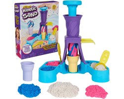 Kinetic Sand - Softijsjes Speelset met 396 g origineel Kinetic Sand in blauw roze en wit - 2 ijshoorntjes en 2 stuks gereedschap - Sensorisch speelgoed