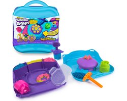 Kinetic Sand – Squish Motion Speelset – 453g origineel Kinetic Sand in 3 kleuren met stempel, 5 tools en opbergkoffer