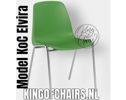 King of Chairs model KoC Elvira lichtgroen met verchroomd onderstel. Kantinestoel stapelstoel kuipstoel vergaderstoel tuinstoel kantine stoel stapel stoel tuin kantinestoelen stapelstoelen kuipstoelen stapelbare keukenstoel Helene eetkamerstoel