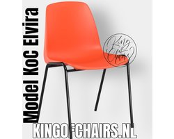 King of Chairs model KoC Elvira oranje met zwart onderstel. Kantinestoel stapelstoel kuipstoel vergaderstoel tuinstoel kantine stoel stapel stoel tuin stoel kantinestoelen stapelstoelen kuipstoelen stapelbare keukenstoel Helene eetkamerstoel