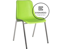 King of Chairs model KoC Everardo lime met verchroomd onderstel. Kantinestoel stapelstoel kuipstoel vergaderstoel tuinstoel kantine stoel stapel kantinestoelen stapelstoelen kuipstoelen stapelbare keukenstoel Helene eetkamerstoel