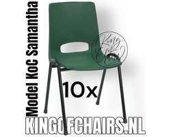 King of Chairs -set van 10- model KoC Samantha groen met zwart onderstel. Kantinestoel stapelstoel kuipstoel vergaderstoel kantine stapel stoel kantinestoelen stapelstoelen kuipstoelen arenastoel kerkstoel schoolstoel De Valk 3320 bezoekersstoel