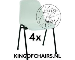 King of Chairs -set van 4- model KoC Daniëlle wit met zwart onderstel. Kantinestoel stapelstoel kuipstoel vergaderstoel tuinstoel kantine stoel stapel stoel kantinestoelen stapelstoelen kuipstoelen De Valk 3360 keukenstoel bistrostoel eetkamerstoel