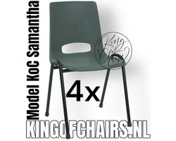King of Chairs -Set van 4- Model KoC Samantha antraciet met zwart onderstel. Stapelstoel kuipstoel vergaderstoel tuinstoel kantine stoel stapel stoel kantinestoelen stapelstoelen kuipstoelen arenastoel De Valk 3320 bistrostoel bezoekersstoel