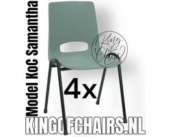 King of Chairs -Set van 4- Model KoC Samantha lichtgrijs met zwart onderstel. Stapelstoel kuipstoel vergaderstoel tuinstoel kantine stoel stapel stoel kantinestoelen stapelstoelen kuipstoelen arenastoel De Valk 3320 bistrostoel bezoekersstoel