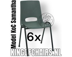 King of Chairs -Set van 6- Model KoC Samantha antraciet met zwart onderstel. Stapelstoel kuipstoel vergaderstoel tuinstoel kantine stoel stapel stoel kantinestoelen stapelstoelen kuipstoelen arenastoel De Valk 3320 bistrostoel bezoekersstoel