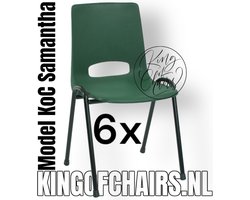 King of Chairs -Set van 6- Model KoC Samantha groen met zwart onderstel. Stapelstoel kuipstoel vergaderstoel tuinstoel kantine stoel stapel stoel kantinestoelen stapelstoelen kuipstoelen arenastoel De Valk 3320 bistrostoel schoolstoel bezoekersstoel