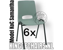King of Chairs -Set van 6- Model KoC Samantha lichtgrijs met zwart onderstel. Stapelstoel kuipstoel vergaderstoel tuinstoel kantine stoel stapel stoel kantinestoelen stapelstoelen kuipstoelen arenastoel De Valk 3320 bistrostoel bezoekersstoel