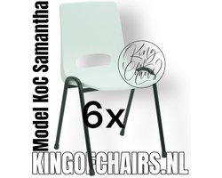 King of Chairs -Set van 6- Model KoC Samantha wit met zwart onderstel. Stapelstoel kuipstoel vergaderstoel tuinstoel kantine stoel stapel stoel kantinestoelen stapelstoelen kuipstoelen arenastoel De Valk 3320 bistrostoel schoolstoel bezoekersstoel