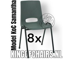 King of Chairs -Set van 8- Model KoC Samantha groen met zwart onderstel. Stapelstoel kuipstoel vergaderstoel tuinstoel kantine stoel stapel stoel kantinestoelen stapelstoelen kuipstoelen arenastoel De Valk 3320 bistrostoel schoolstoel bezoekersstoel