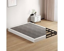 King Size Boxspring Bed met Laag Profiel Matras - Heavy Duty Metalen Bedbasis voor Eenvoudige Montage