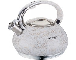 Kinghoff 1066 - Fluitketel - 3.0 liter - RVS - Wit