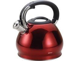 Kinghoff 1212 - Fluitketel - 3.4 liter - rood - Glans