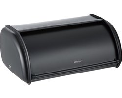 Kinghoff 1723 - Kleine broodtrommel - RVS - Zwart - Retro - 36x24x15 cm