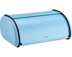 Kinghoff 1869 - Broodtrommel groot - RVS - Blauw - Retro - 44 x 27 x 18,5 cm