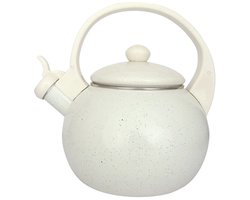 Kinghoff 2040 fluitketel - Emaille - White - 2 liter - wit