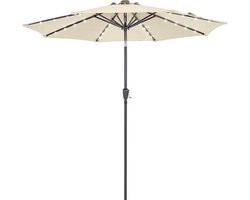 Kingsleeve Parasol - LED-verlichting 300 cm Solar - Beige