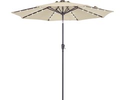 Kingsleeve Parasol Maïmi - LED Verlichting Kantelbaar 270cm - Crème