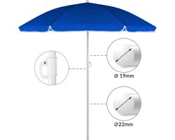 Kingsleeve Parasol - Weerbestendig UV 50+ - 200cm Blauw