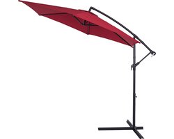 Kingsleeve Zweefparasol Met Voet - Uv-bescherming 300cm - Rood