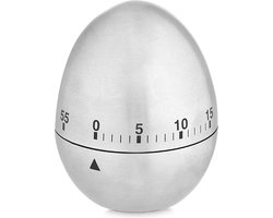 Kinvara Kookwekker/eierwekker in eitjes vorm - zilver - RVS - 7.5 cm - minuten telling