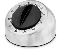 Kinvara Kookwekker/eierwekker Roulette - zilver - RVS - 8 cm - minuten telling