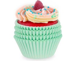 Kinvara Muffin en cupcakes maken vormpjes - papier - groen - set 100x stuks - dia 11 cm - zelf taartjes maken
