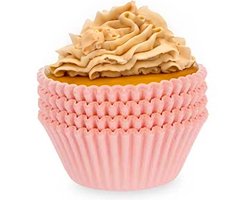 Kinvara Muffin en cupcakes maken vormpjes - papier - roze - set 100x stuks - dia 10 cm - zelf taartjes maken