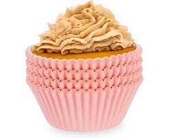 Kinvara Muffin en cupcakes maken vormpjes - papier - roze - set 200x stuks - dia 11 cm - zelf taartjes maken