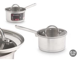 Kinvara Steelpan met Glazen Deksel - 16cm - Inductie - Sauspan