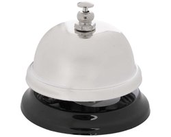 Kinvara Tafelbel - zilver/zwart - metaal - D6,5 cm - receptiebel