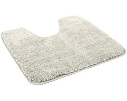 Kinzler J-10002/30 Zilveren badmat, microvezel, 50x55 cm met uitsparing
