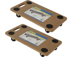 Kinzo Trolley/Hondje - 2x - transport - met handvat - MDF - 150 kg - 56 x 30 cm