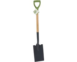 Kinzo Tuinspade 105 cm – Stevige Spade met Houten Steel en Ergonomisch Handvat – Schop voor Tuinwerk, Grondbewerking en Boomwortels – Tuinschop van Metaal