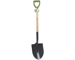 Kinzo Tuinspade Metaal 105 cm – Stevige Tuinschop met Houten Steel en Kunststof Handvat – Schop voor Tuinwerk, Spade voor Graven, Schep voor Aarde of Boomwortels