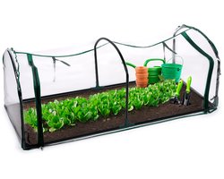 Kinzo Tunnelkas 130 x 50 x 60 cm - Broeikas Kweekkas Zonder Bodem - Foliekas voor Groenten en Planten Kweken - Weerbestendig en Lichtgewicht - Transparant